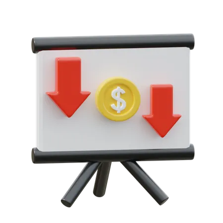 Recession Presentation  3D Icon