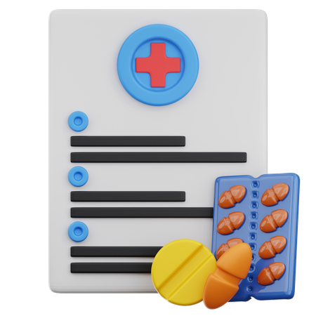 Prescripción de medicamentos  3D Icon