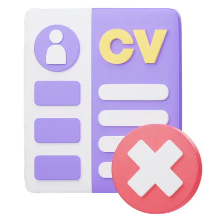 CV rechazado  3D Icon
