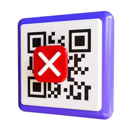 Rechazar codigo qr  3D Icon