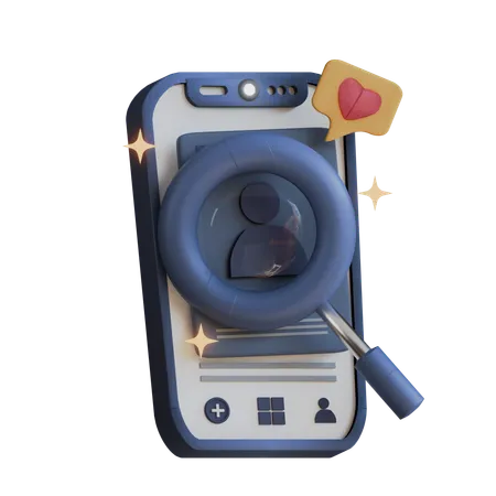 Rechercher l'application mobile d'amour  3D Icon