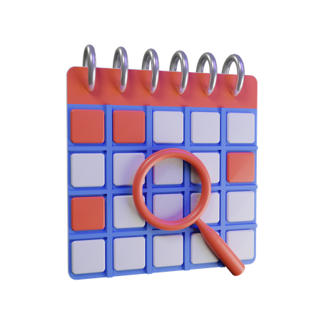 Calendrier de recherche  3D Illustration