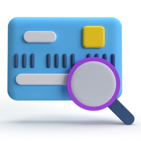 Recherche de carte bancaire  3D Icon