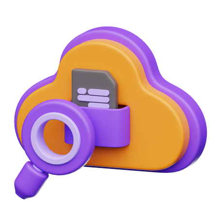 Rechercher des données dans le cloud  3D Icon