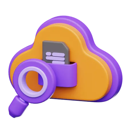 Rechercher des données dans le cloud  3D Icon