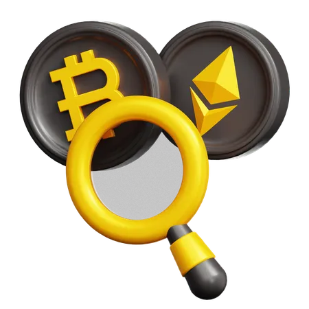 Recherche de crypto-monnaie  3D Icon