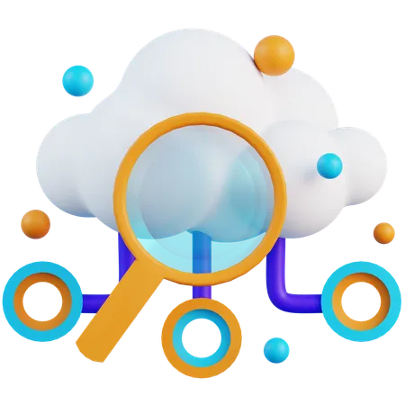 Recherche dans le cloud  3D Icon