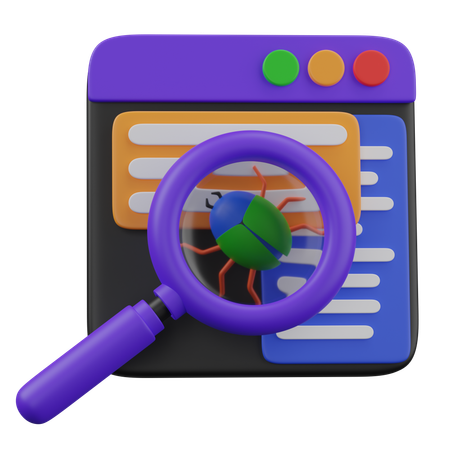Recherche de bogues  3D Icon
