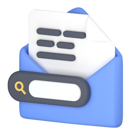 Recherche de courrier  3D Icon