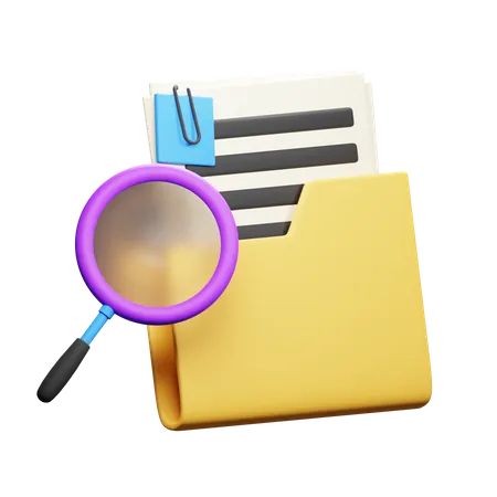 Recherche de documents  3D Icon