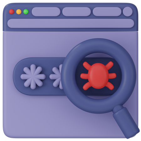 Recherche de virus  3D Icon