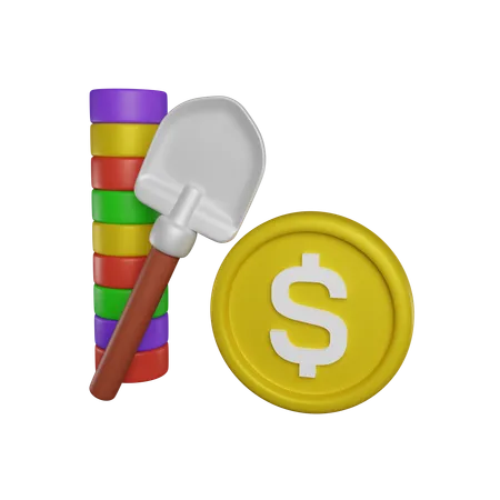 Chercher des dollars  3D Icon