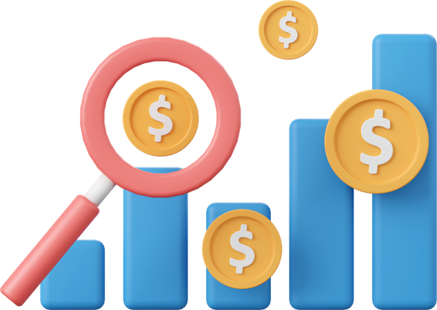 Analyse financière de recherche  3D Icon