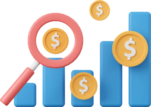 Analyse financière de recherche  3D Icon