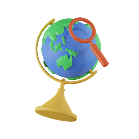 Globe de recherche  3D Icon