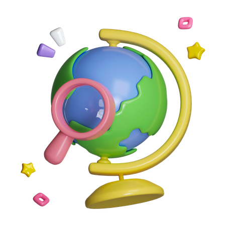 Globe de recherche  3D Icon
