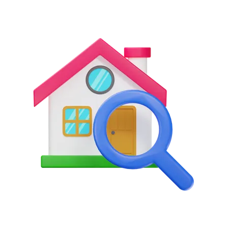 Recherche maison  3D Icon