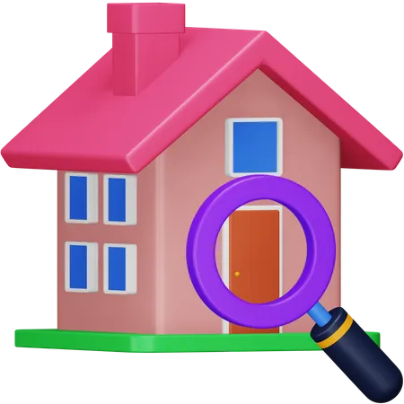 Recherche maison  3D Icon