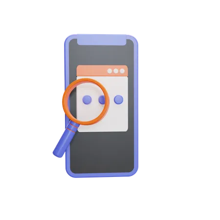 Recherche mobile  3D Icon
