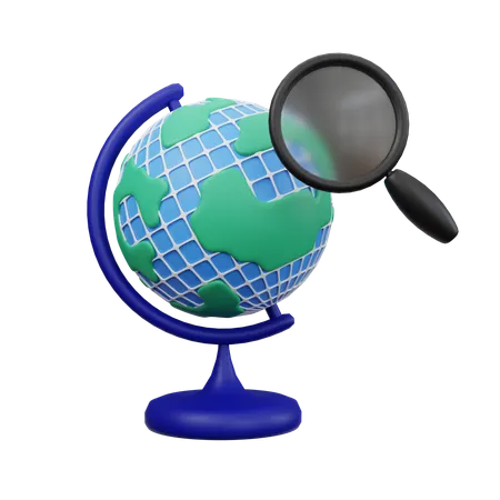 Recherche du monde  3D Icon