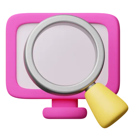 Moniteur de recherche  3D Icon