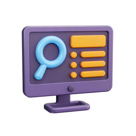 Recherche informatique  3D Icon