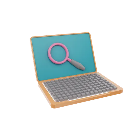 Recherche d'ordinateur portable  3D Icon