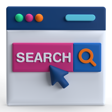 Page Web de recherche  3D Icon