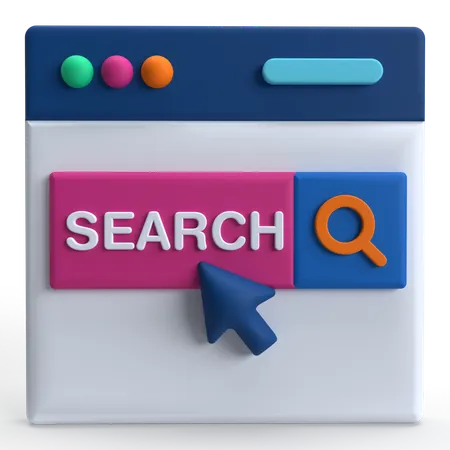 Page Web de recherche  3D Icon