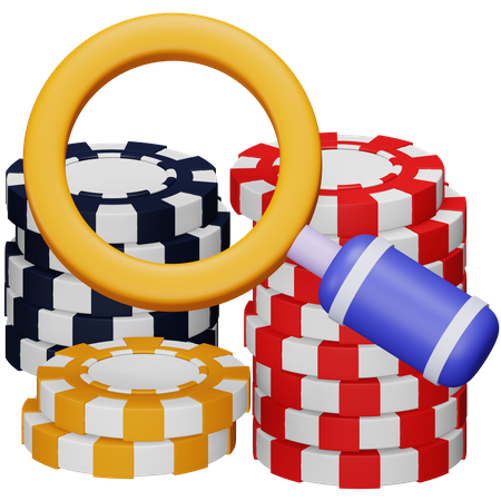 Rechercher un jeton de casino  3D Icon