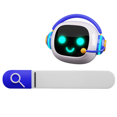 Recherche sur les robots  3D Icon