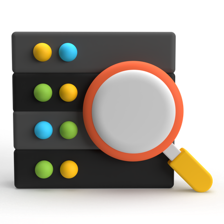 Recherche de serveur  3D Icon