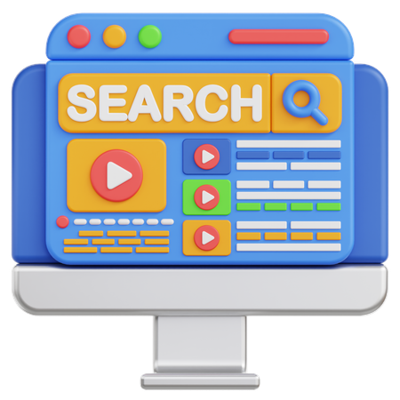 Rechercher une vidéo  3D Icon