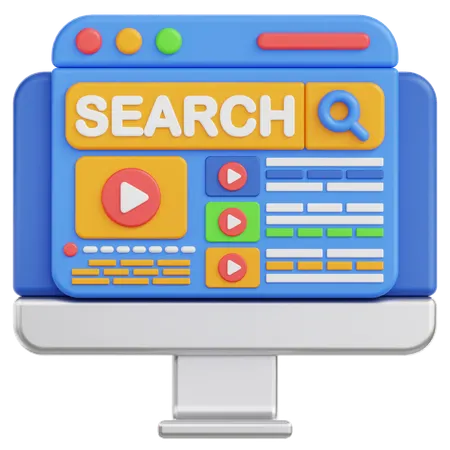 Rechercher une vidéo  3D Icon