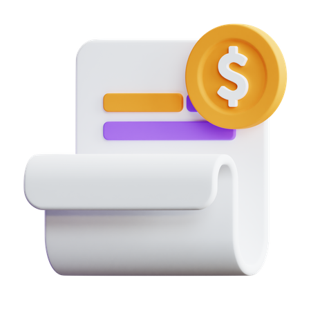 Rechnungspapier  3D Icon