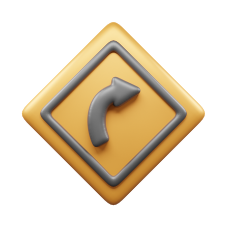 Rechtskurve  3D Icon