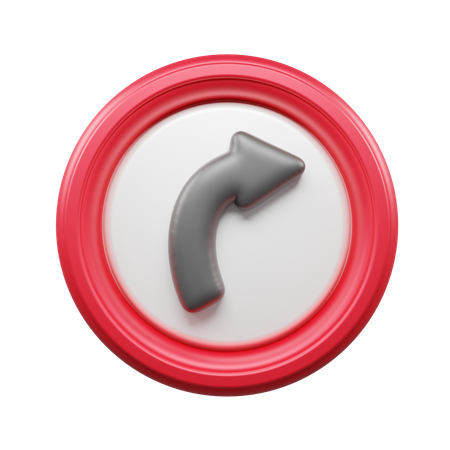 Rechtskurve  3D Icon