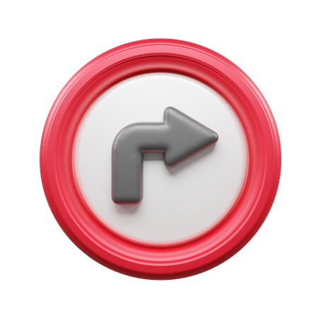 Rechtskurve  3D Icon