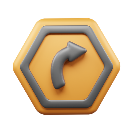 Rechtskurve  3D Icon