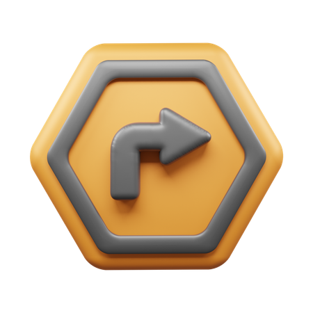 Rechtskurve  3D Icon