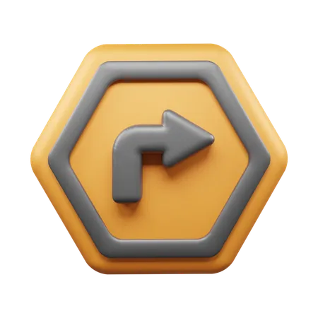 Rechtskurve  3D Icon