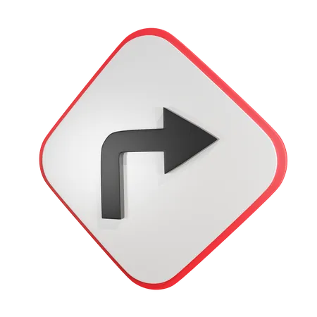 Rechtskurve  3D Icon