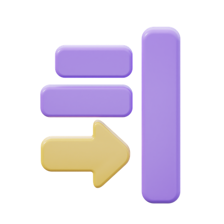 Rechts ausrichten  3D Icon