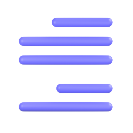 Rechtsbündig  3D Icon