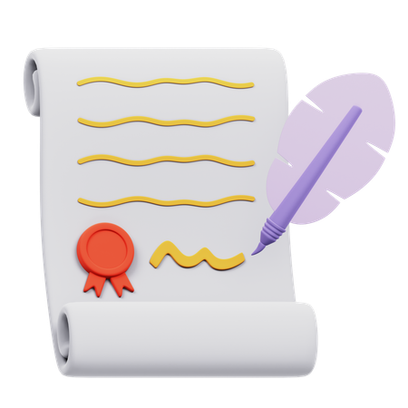 Rechtsdokument  3D Icon