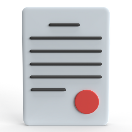 Rechtsdokument  3D Icon
