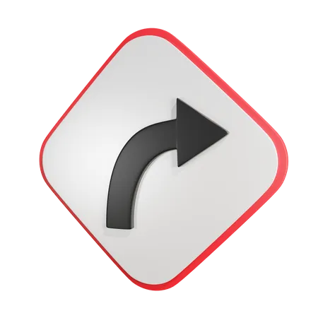 Rechtskurve  3D Icon