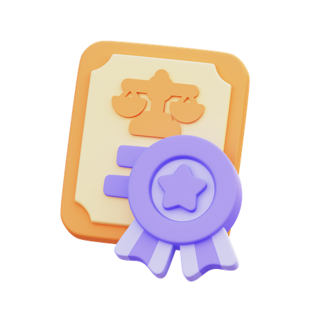 Rechtszertifikat  3D Icon
