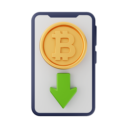 Recibir bitcoins  3D Icon