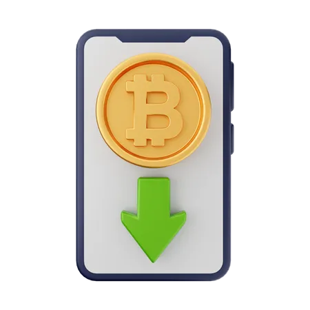 Recibir bitcoins  3D Icon